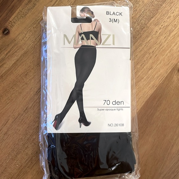 Mànzi women’s tights - size M (3) - opaque black NWT - Picture 1 of 3